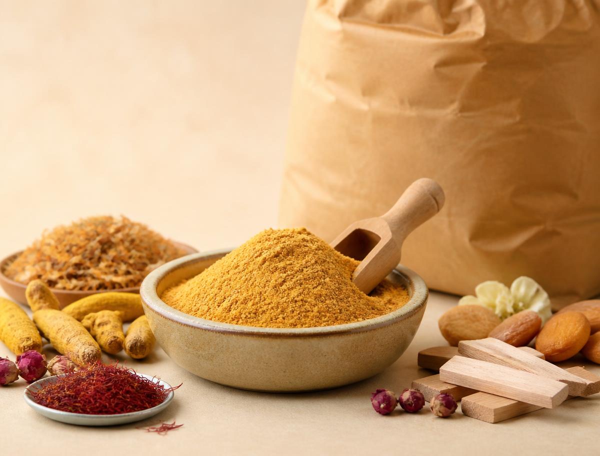 Kumkumadi Herbal Ubtan Powder — bulk raw material